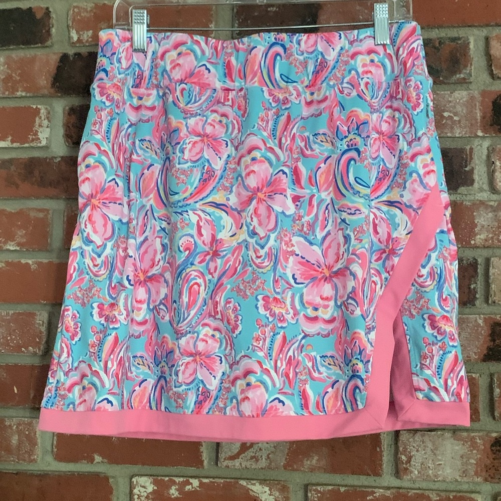 Stella Parker Graphic Skirt Skort Athleisure 
Preppy Pink Blue Sz L